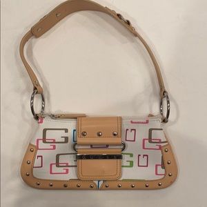 Vintage 2000s Guess White Color G Shoulder Bag